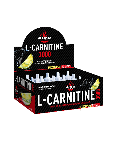 L-Carnitine 3000 mg 20 Viales 10ml Limón de Fire Nutrition