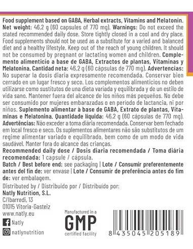 Sleep Support 60 Cápsulas de Natly