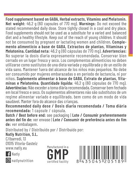 Sleep Support 60 Cápsulas de Natly