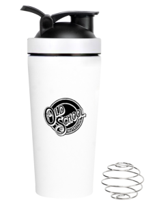 Shaker metálico Blanco Old School Nutrition de 739 ml