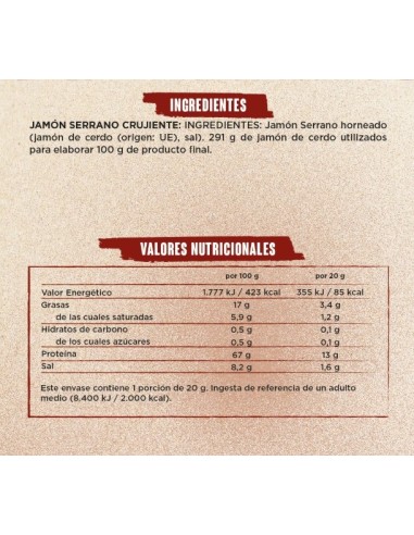 Snack'in  Meat Chips Jamón Serrano 20g de Snack´in For You