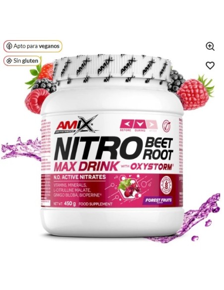 Nitro Beet Root MAX Drink 450g - Nitrato de Remolacha de Amix