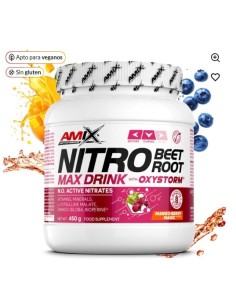 Nitro Beet Root MAX Drink 450g - Nitrato de Remolacha de Amix 2
