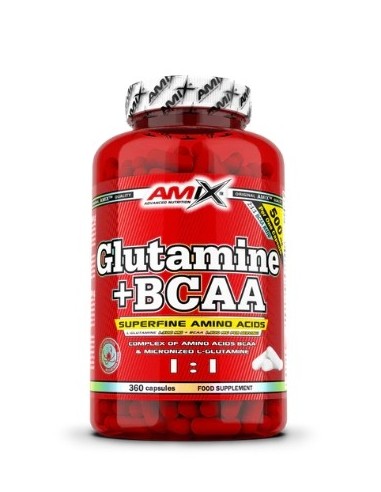 Glutamina + BCAA 360 caps de Amix