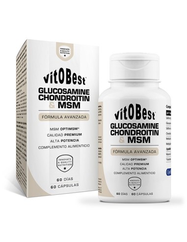 Glucosamine, Chondroitin & MSM 60 Cápsulas de Vitobest