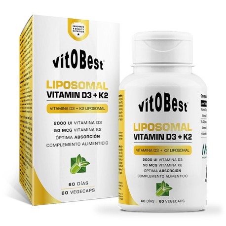 Liposomal Vitamin D3+K2 60 Cápsulas
