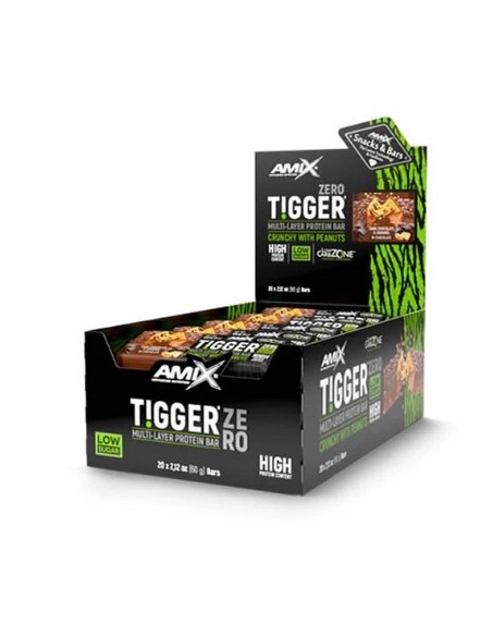 Barrita proteica Tigger Zero Protein Bar 20x60g de Amix