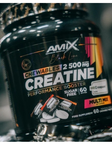 Creatina Creapure Masticable 60 Tabletas de Amix Black Line