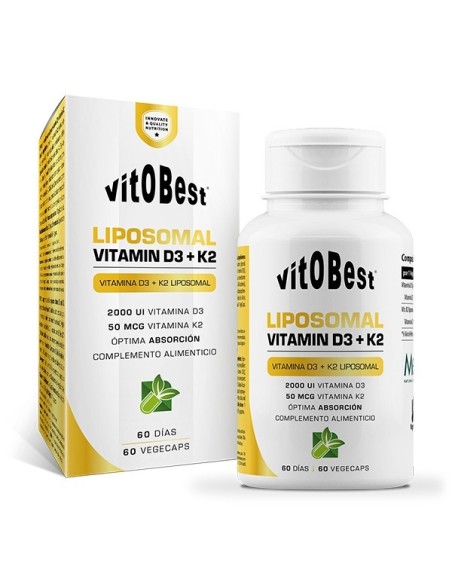 Liposomal Vitamin D3+K2 60 cápsulas de Vitobest